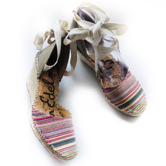 Sam Edelman Patsy Wrap Espadrilles Sandal Wedges - Picture 2 of 8